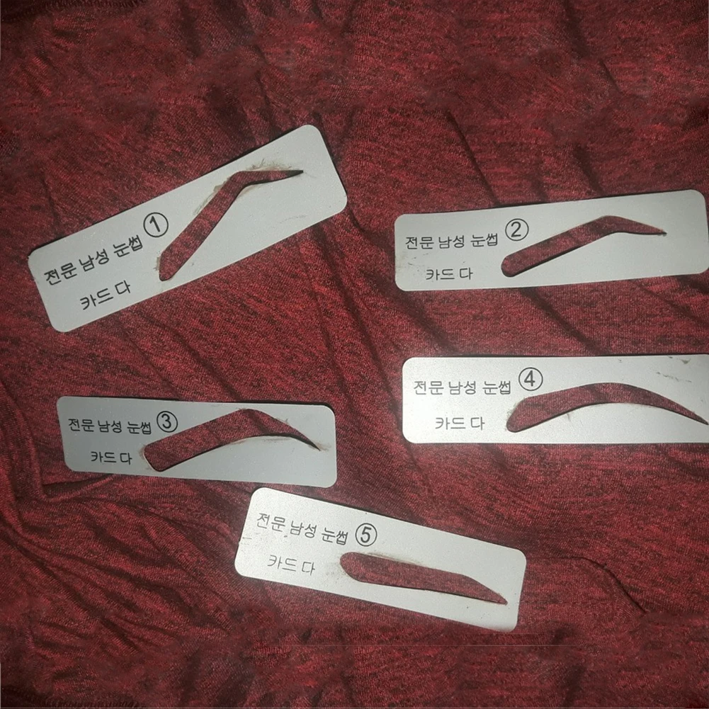 Fashion Unisex 5Pcs Eyebrow Template Stencils Reusable Brow Grooming Card Trimming Shaping Beauty Makeup Tool | Красота и здоровье