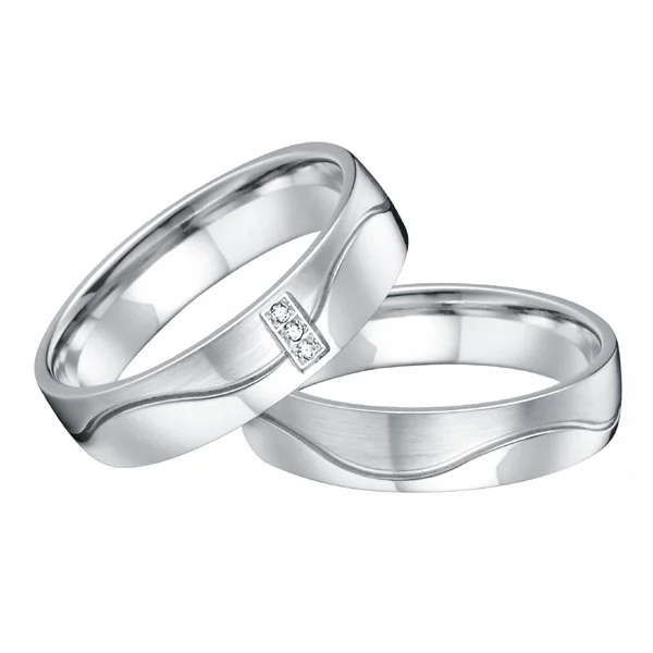 Пара колец для невесты из титановой стали цвет белое золото | Украшения и