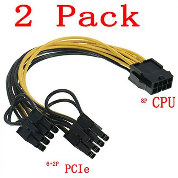 8pin cpu to Images видеокарта двойной PCI E 8Pin (6Pin + 2Pin) кабель питания сплиттер Express Card