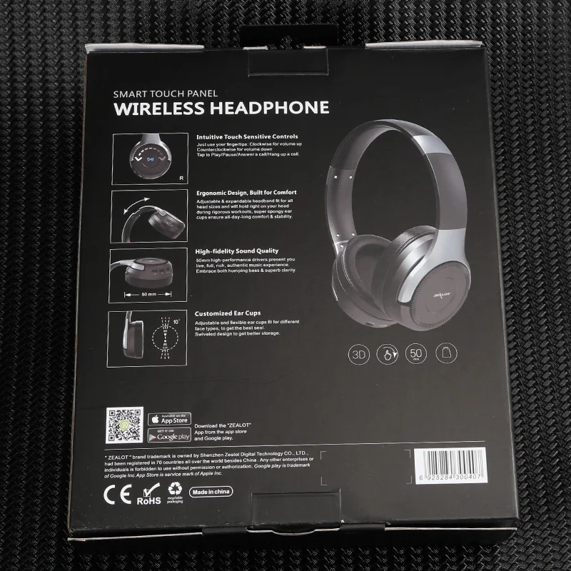ZEALOT B26T беспроводные наушники для компьютера телефона Bluetooth наушники стерео Бас игровая гарнитура с микрофоном, поддержка TF карты