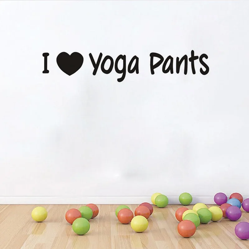 Наклейка на стену с надписью I Love Yoga|Наклейки стену| |
