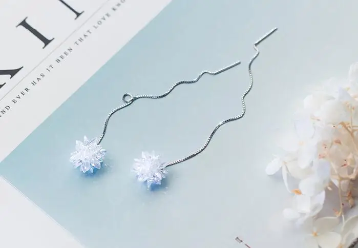 100% реальный. Женские серебряные ювелирные изделия длинные серьги GTLE1593 |