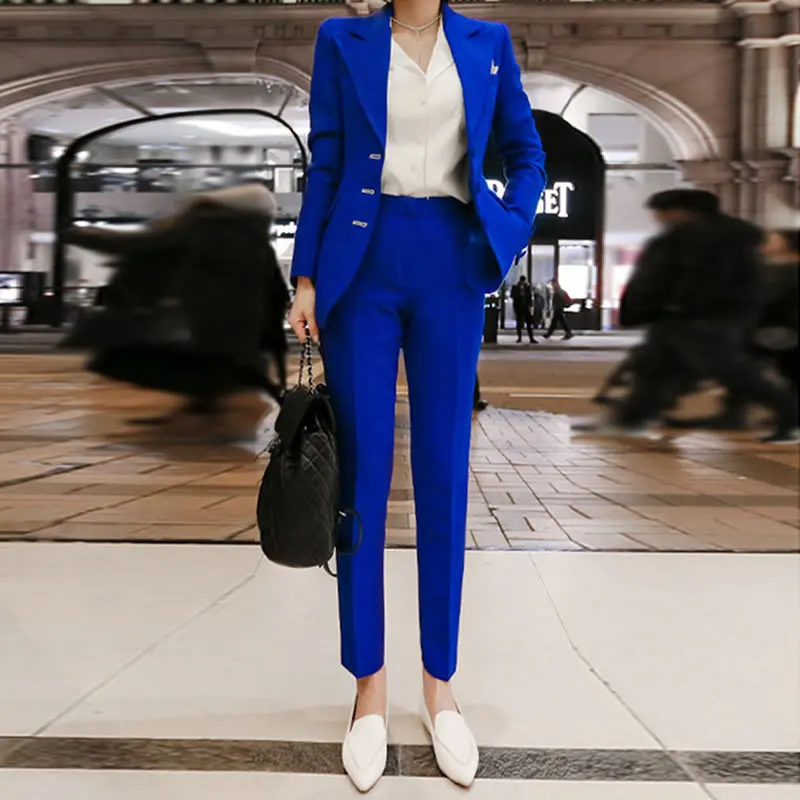 Pant suits for women women's suit 2019 new fashion elegant temperament slim office ladies commercial OL uniform two-piece suit