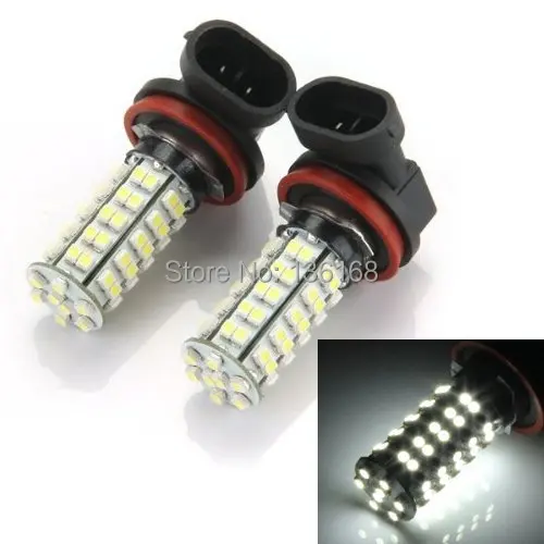 Бесплатная доставка 2 светодиодных лампы для авто H8 12 В DC 68 светодиодный 3528 SMD 5000K