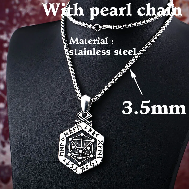 312 pearl chain Сталь solider цветок лотоса подвеска с символикой викингов из нержавеющей стали Тор ожерелье молоток 316 л сталь Мужчины Шарм ювелирные изделия - Окраска металла: 312 pearl chain