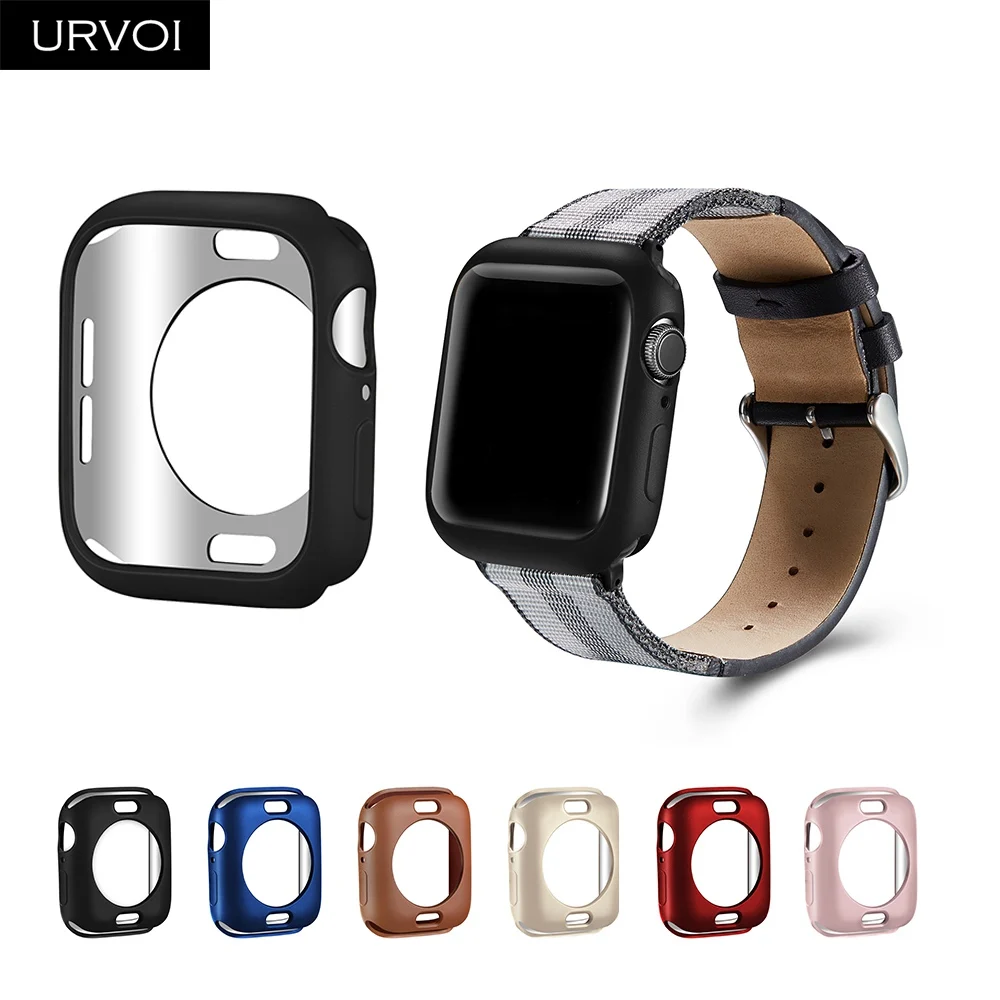 Защитный чехол URVOI для apple watch полностью из ТПУ серии 6 SE 5 4 3 2 ремешок силиконовый