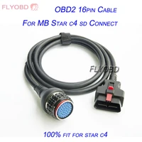 top quality obd2 16pin cable for mb sd connect mb star diagnosis c4 obd2 obdii cable for xentry c4 diagnose free shipping