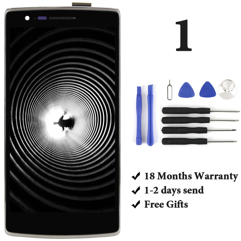 ЖК дисплей с тачскрином в сборе для Oneplus One A0001 замена рамкой тест LCD 1 +