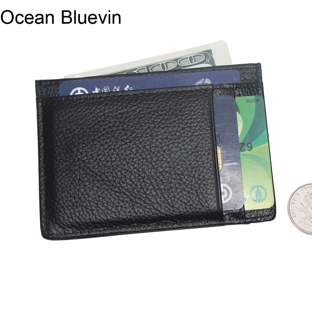 Ocean Bluevin Foreign Genuine Leather Mens ID Card Driver License Holders Quality Fashion Soft Credit Holder Cateira Wallet | Багаж и