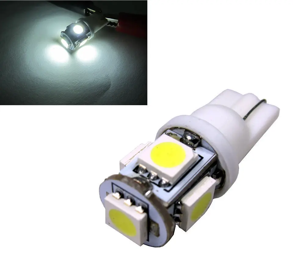 Горячая Распродажа! 20 штук Красочные T10 5 SMD 5050 светодио дный 194 168 W5W Клин