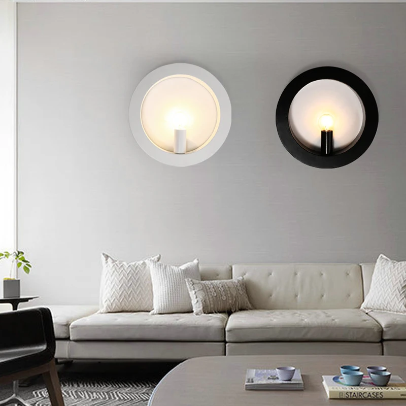 Japanese-Style Simple Creative Personality Nordic Iron Wall Lamp Bedside Light Bedroom / Living Room Study Stairs E 14 | Лампы и
