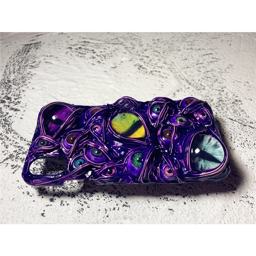 3D Cartoon New Arrival Color Collision Terror Eyes phone case For iphone 6 7 8 Plus X XS XR Hardcore Soft TPU Back Cover |