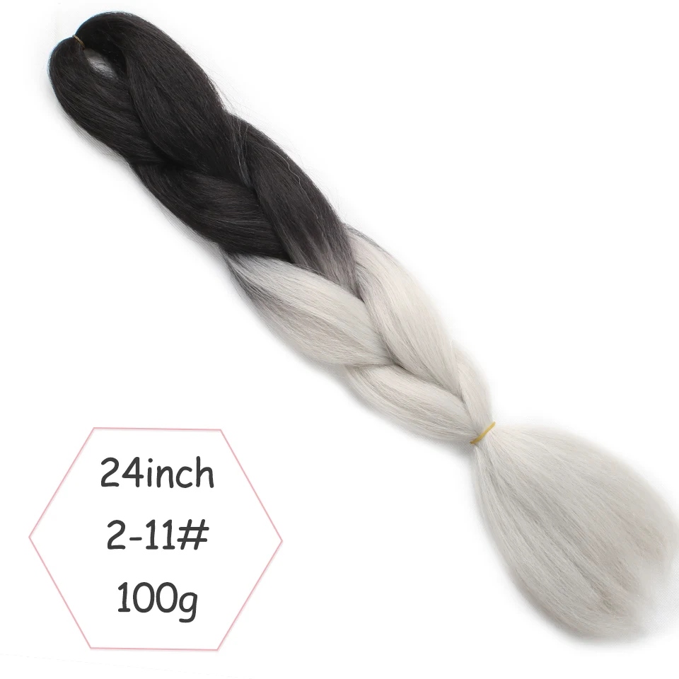 Xtrend, 8 шт., большие синтетические косы, вязанные крючком волосы, 24 дюйма, Омбре, косички, наращивание волос для женщин, розовый, один тон, два тона, три тона - Цвет: #14