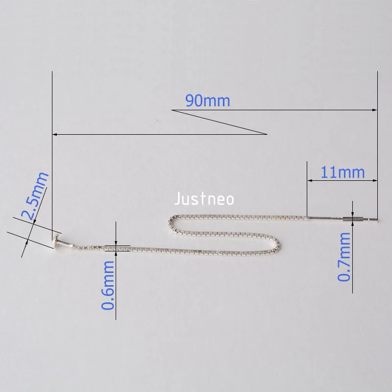 Проволока для сережек твердая серебряная нить ушей цепочка в коробке с