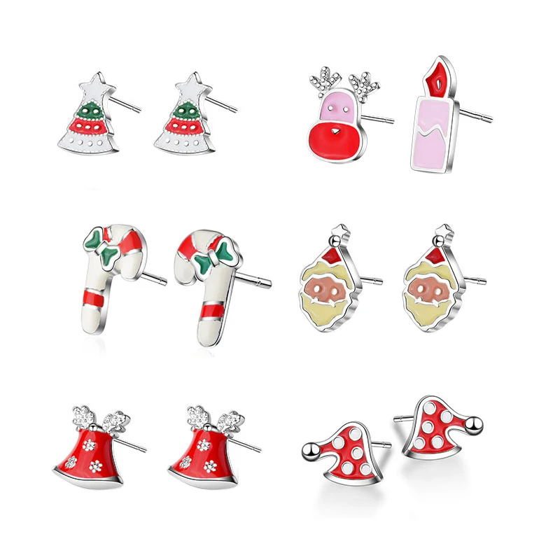 

Серьги женские из серебра 925 пробы с колокольчиком и снеговиком
