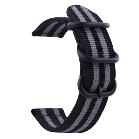 Interphase black 20 мм 22 мм нейлоновый холщовый ремешок для Xiaomi Huami Amazfit Bip BIT PACE Youth Stratos 2 Смарт-часы для samsung gear S3 - Цвет: Interphase black