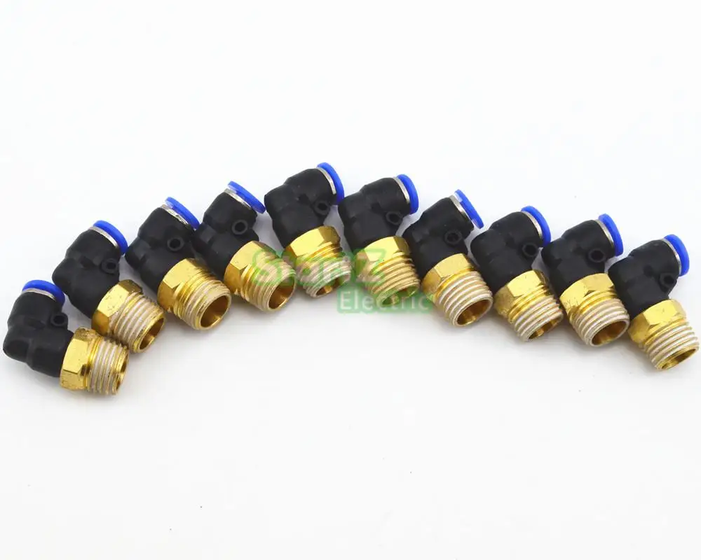 

4mm X 1/4'' Thread Pneumatic Male Elbow Connector Tube Air Push In Fitting 10Pcs