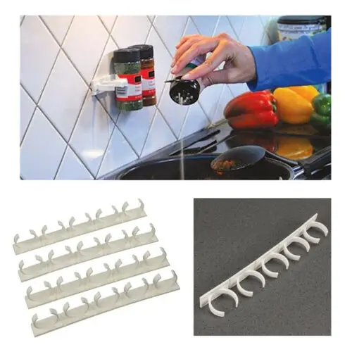 Регулируемая стойка 20 дверных шкафов/настенных зажимов для специй Белый