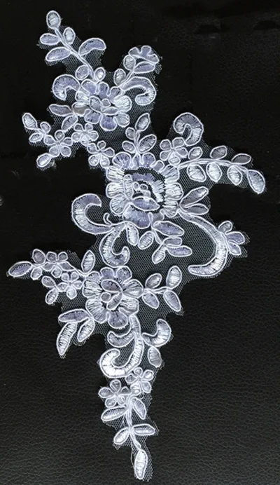 Pure white 4 шт. 25*12,5 см 16 цветов на выбор Свадебные платья Кружевная аппликация аксессуары вышивка Кружевная аппликация Ткань Отделка - Цвет: Pure white