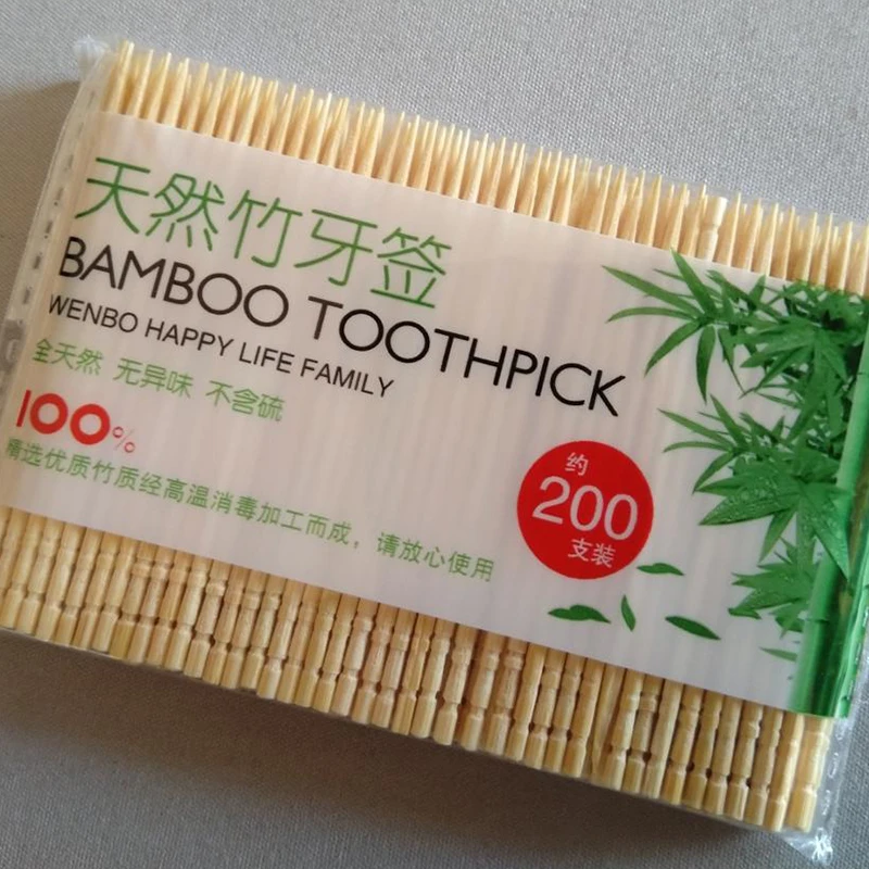 200PCS/ Bag Disposable Wood Tandenstokers Dental Natural Bamboo Toothpick For Home Restaurant Hotel Products Toothpicks Tools | Дом и сад