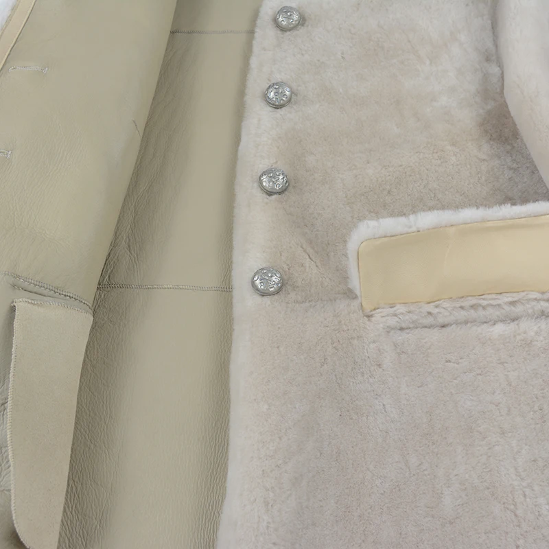 Натуральная овечья шерсть шуба женская Европейская импортная Меховая куртка с