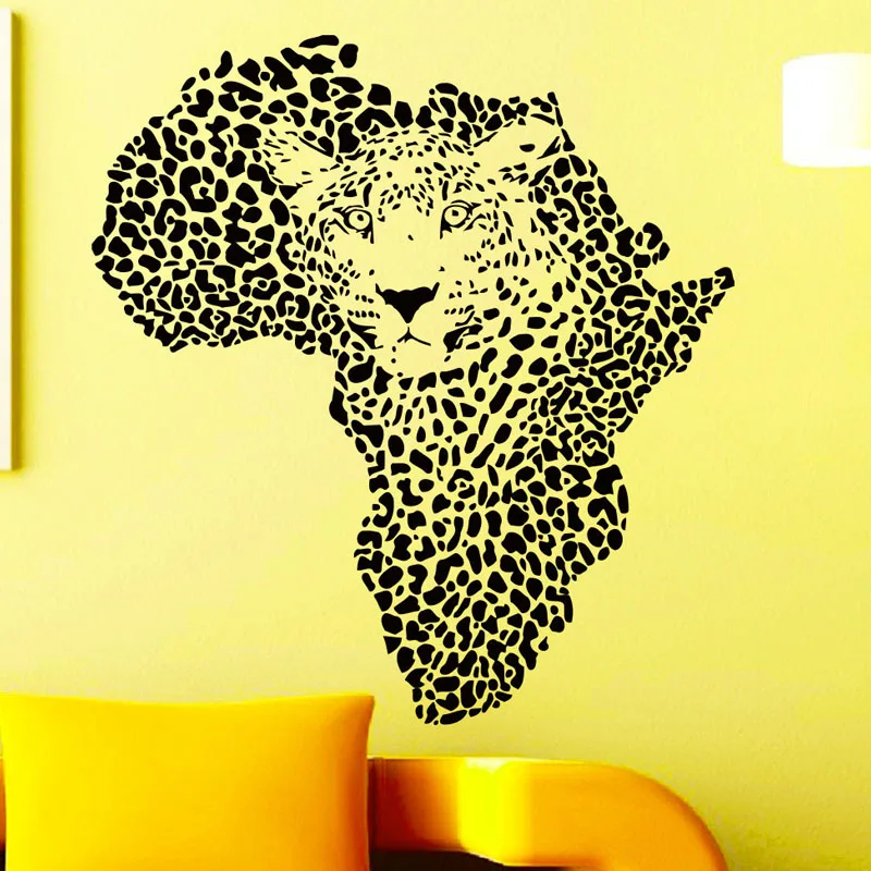 

Художественный декор, голова леопарда, настенные наклейки, Африканская Карта, домашний декор, виниловые съемные клейкие настенные наклейки...