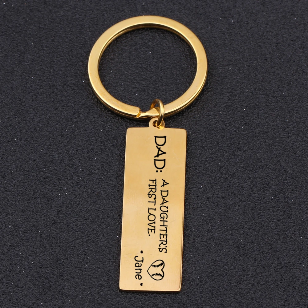 Пользовательское имя сердце штампованный папа дочь первый брелок &quotлюбовь&quot