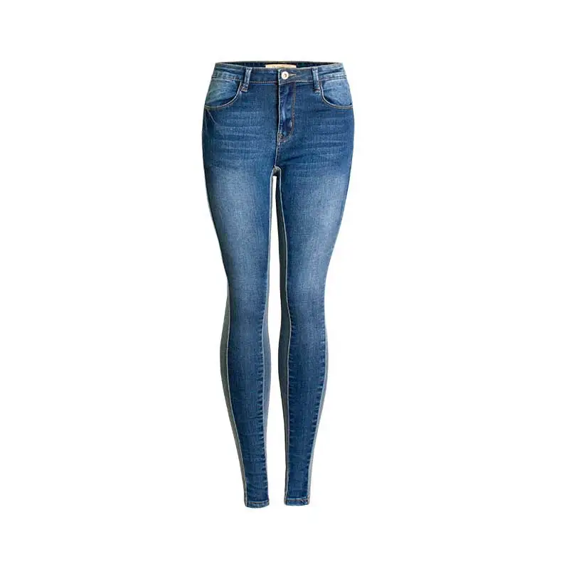 High Quality Boyfriend Jeans Side Stripes Blue Casual Pencil Trousers Women Plus Size Street Stretch Skinny Denim Pants Female | Женская