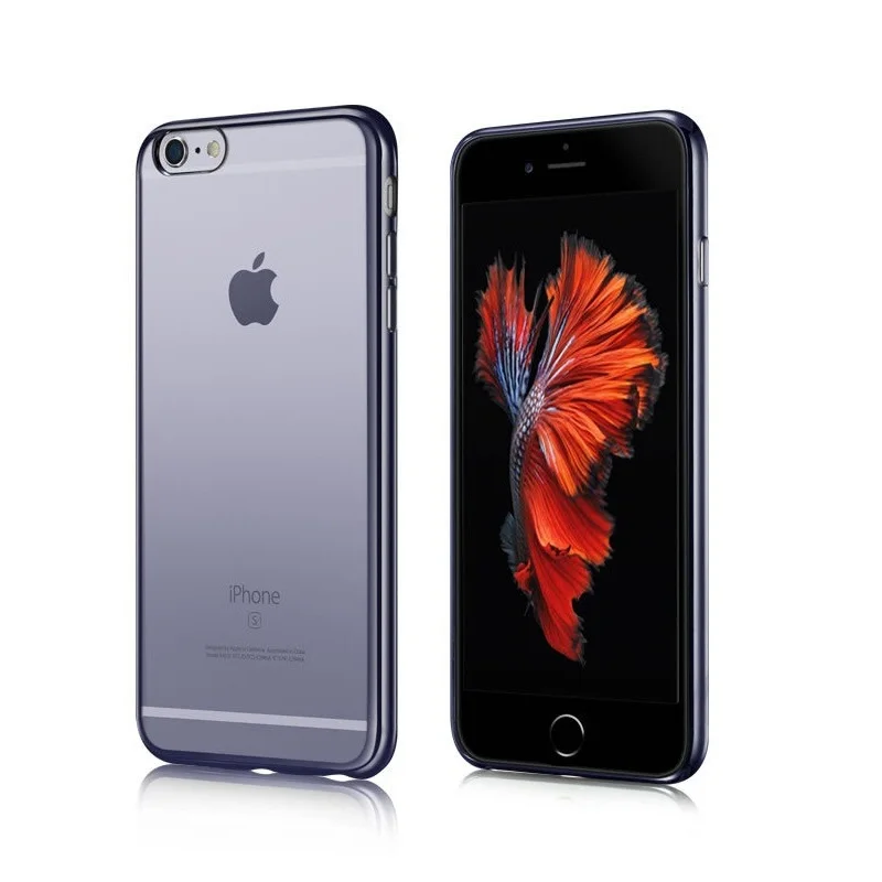 Чехол для iPhone 8 Plus роскошный позолоченный мягкий чехол силикон гель для iPhone 11 Pro X XR XS Max 7 Plus 6S 6 Чехол Fundas Coque - Цвет: Серый