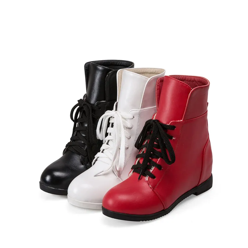 

ENMAYER Woman Hot Fashion High Heel Half Short Ankle Boots Winter Boots With Warm Short Plush Ladies Boots Shoes CY043