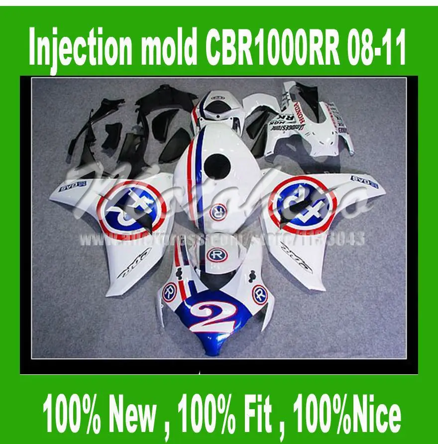 

Injection fairing for HONDA CBR1000RR 2008 2009 2010 2011 CBR1000 RR 08 09 10 11 motorcycle fairings kit white red blue #sd6hh2