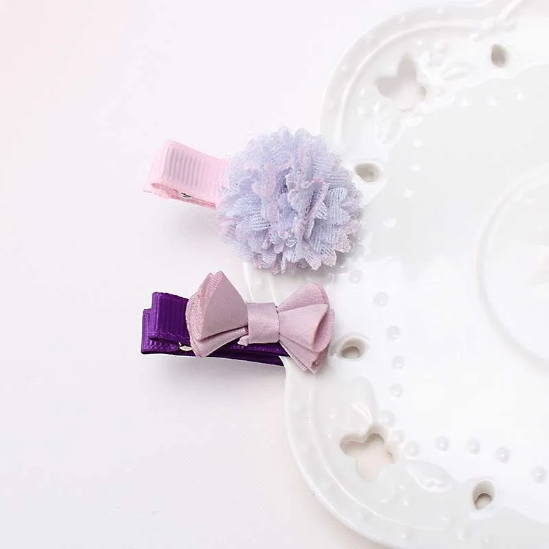 M MISM 1set=2pcs New Child Accessories Ribbon Lace Bow Flower Hairpins Girl Baby Kids Headdress Ornaments Barrettes Hair clip | Украшения и