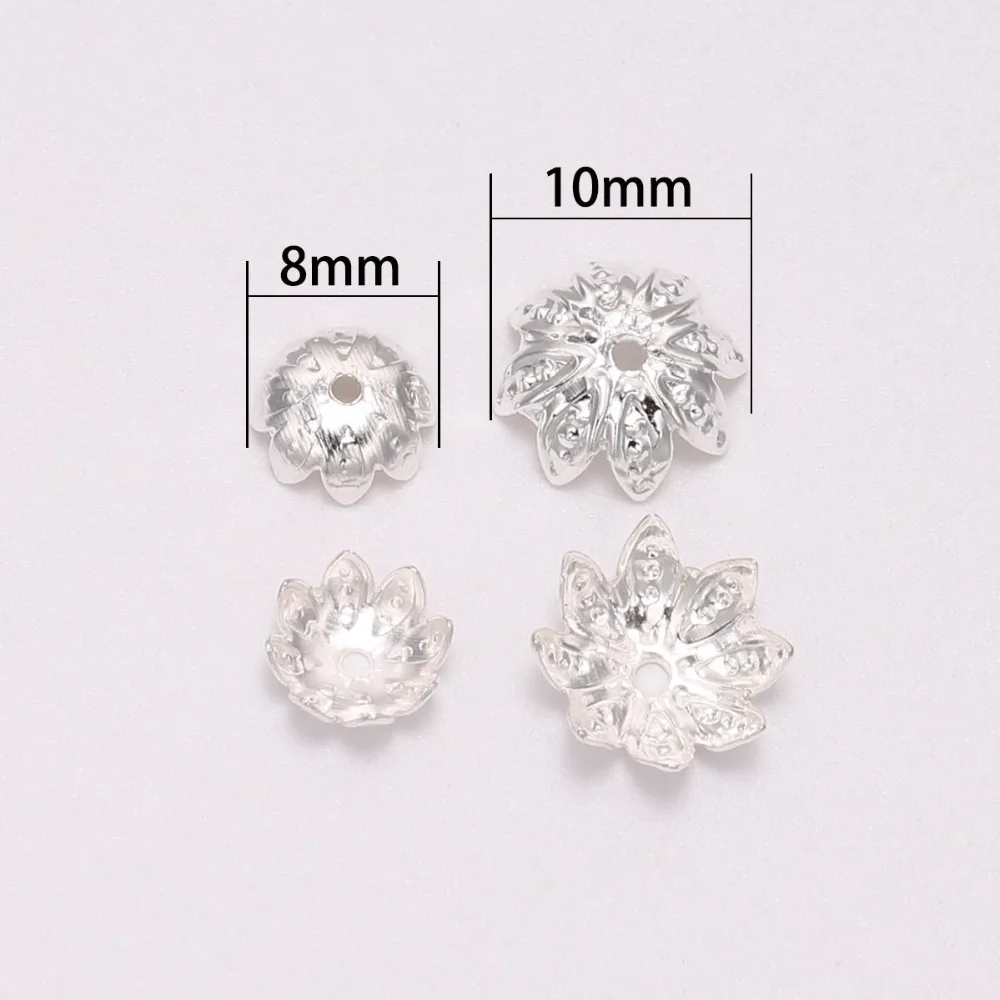 OMH Wholesale 100 pieces batch 8 10 mm anemone metal loose gasket beads hat tapered cap filigree DIY jewelry making AC13 | Украшения и