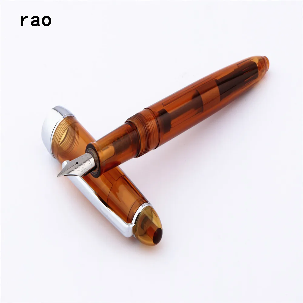 Transparent coffee Роскошное Качество Jinhao 992 Все цвета спираль круглый интерфейс типов студент, школа, офис тонкий перьевая ручка - Цвет: Transparent coffee
