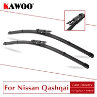 kawoo for nissan qashqai j10j11 car rubber windshield wiper blades 2006 2007 2008 2009 2010 2011 2012 2013 2014 2015 2016 2017