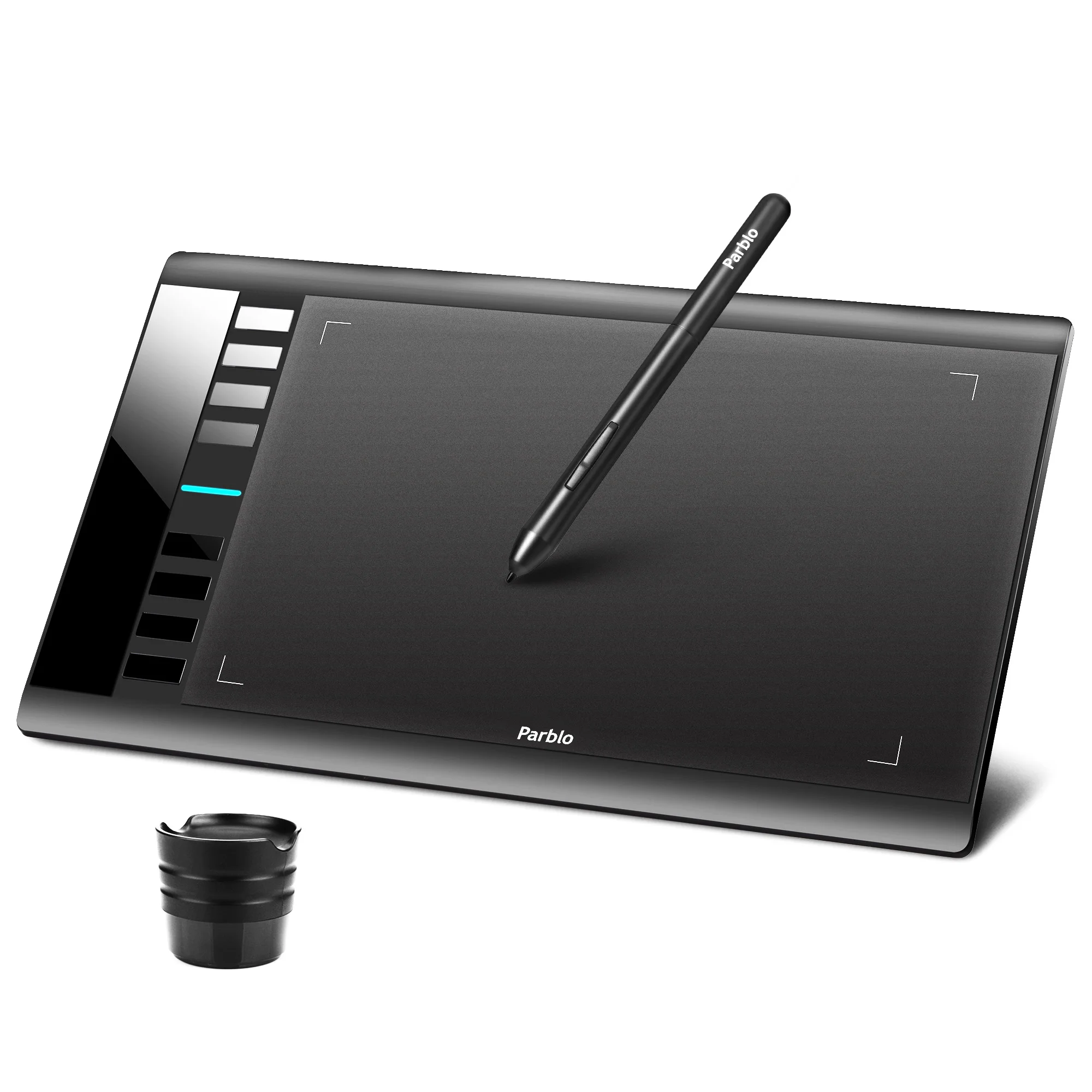 

Parblo A610 V2 Digital Tablet Graphics Drawing Tablet Pad with 8192 Level Passive Pen 8 Hotkeys Compatible with Windows and Mac