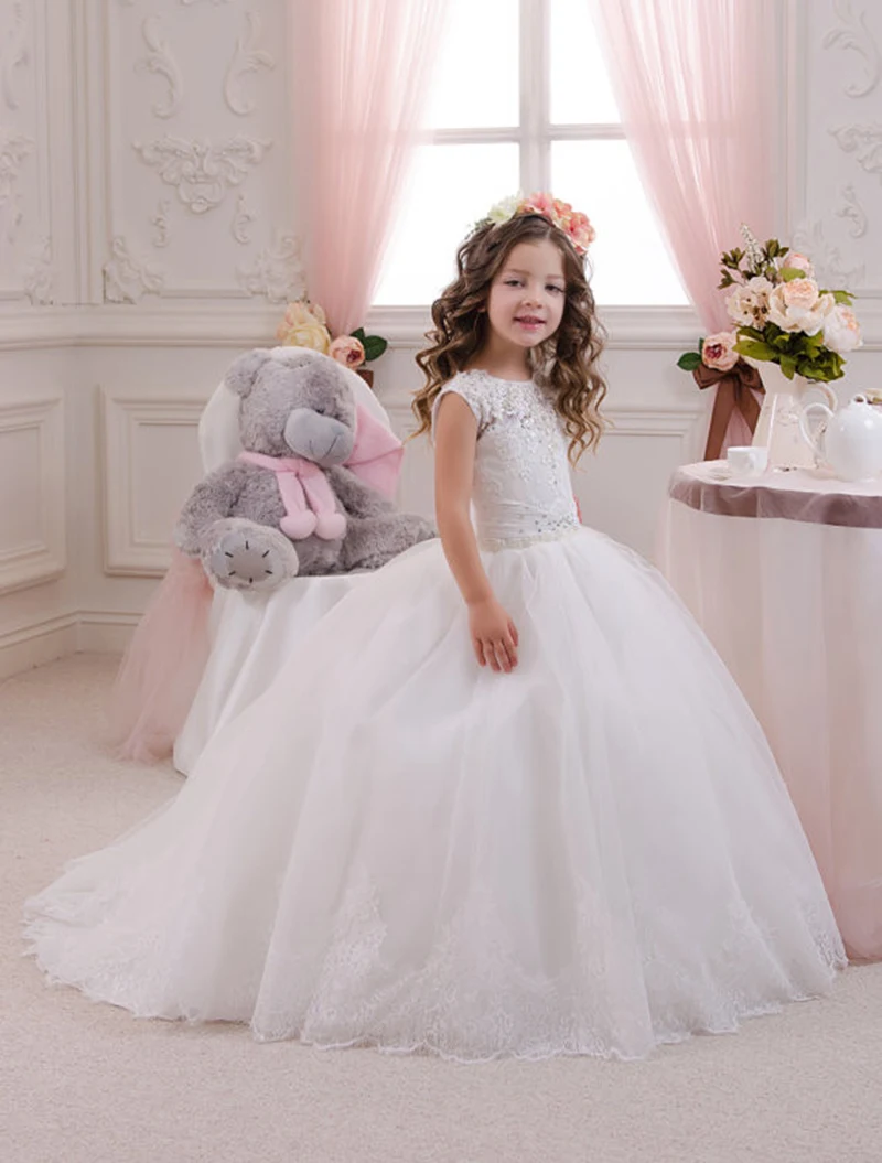 Новое Прибытие Паффи Малышей Бальное платье Свадебные Платья Comunione Тюль Первое