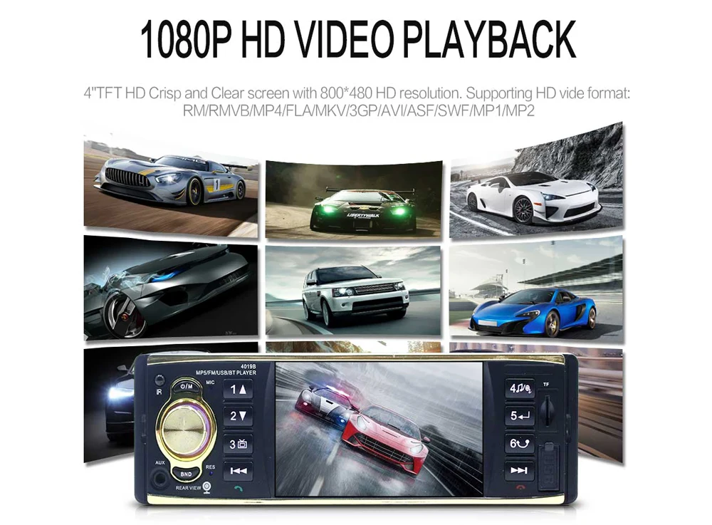 1Din автомобильный MP5 плеер стерео аудио авто FM радио дистанционное управление SD USB AUXin 12 в Bluetooth MP3 дистанционное управление видео Запись вождения