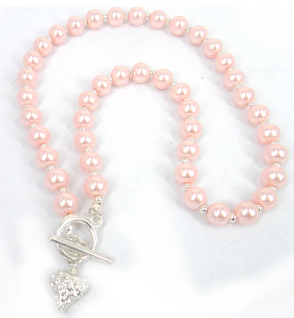 Ожерелье и браслет с сердцем жемчугом|necklace kit|set diceset glass |