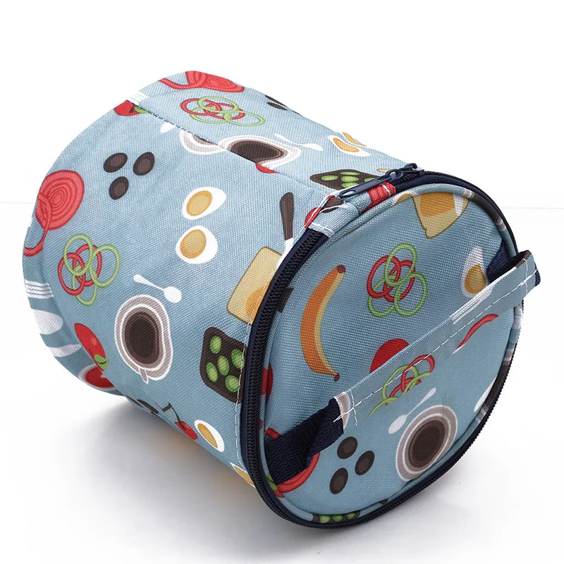 Цилиндрическая сумка для ланча с рисунком 1 шт. портативная Детская пикника