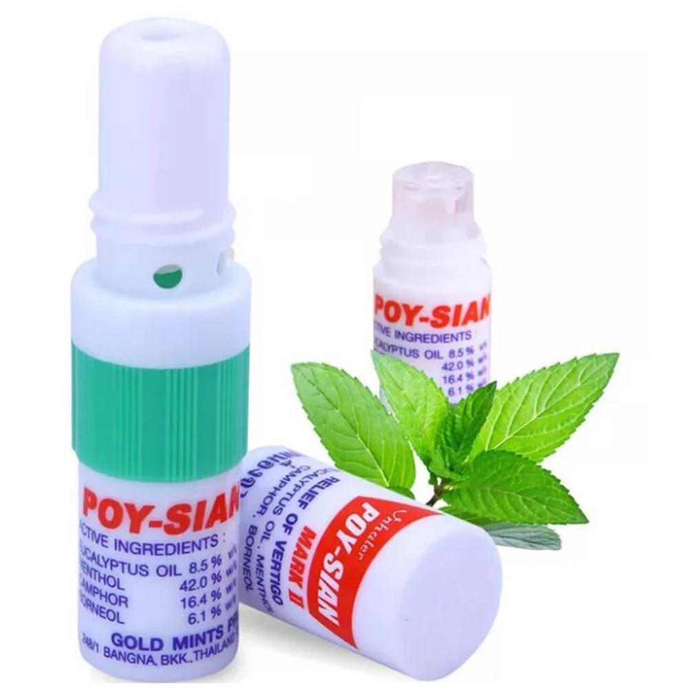 1 шт. тайские контейнеры для носовых ингаляторов Poy sian Mark 2 травяные Sian Stick мята