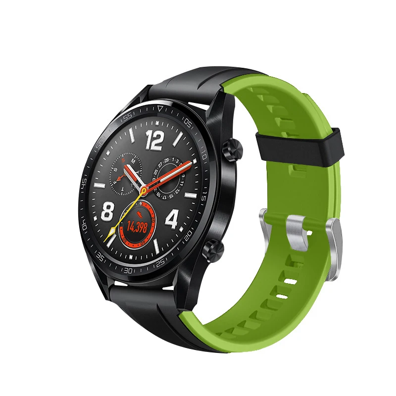 green1 Huawei Watch GT 2 strap for Samsung Galaxy watch 46mm Gear S3 Band Sport silicone 22mm watch band bracelet Gear S 3 46 watchband - Цвет ремешка: green1