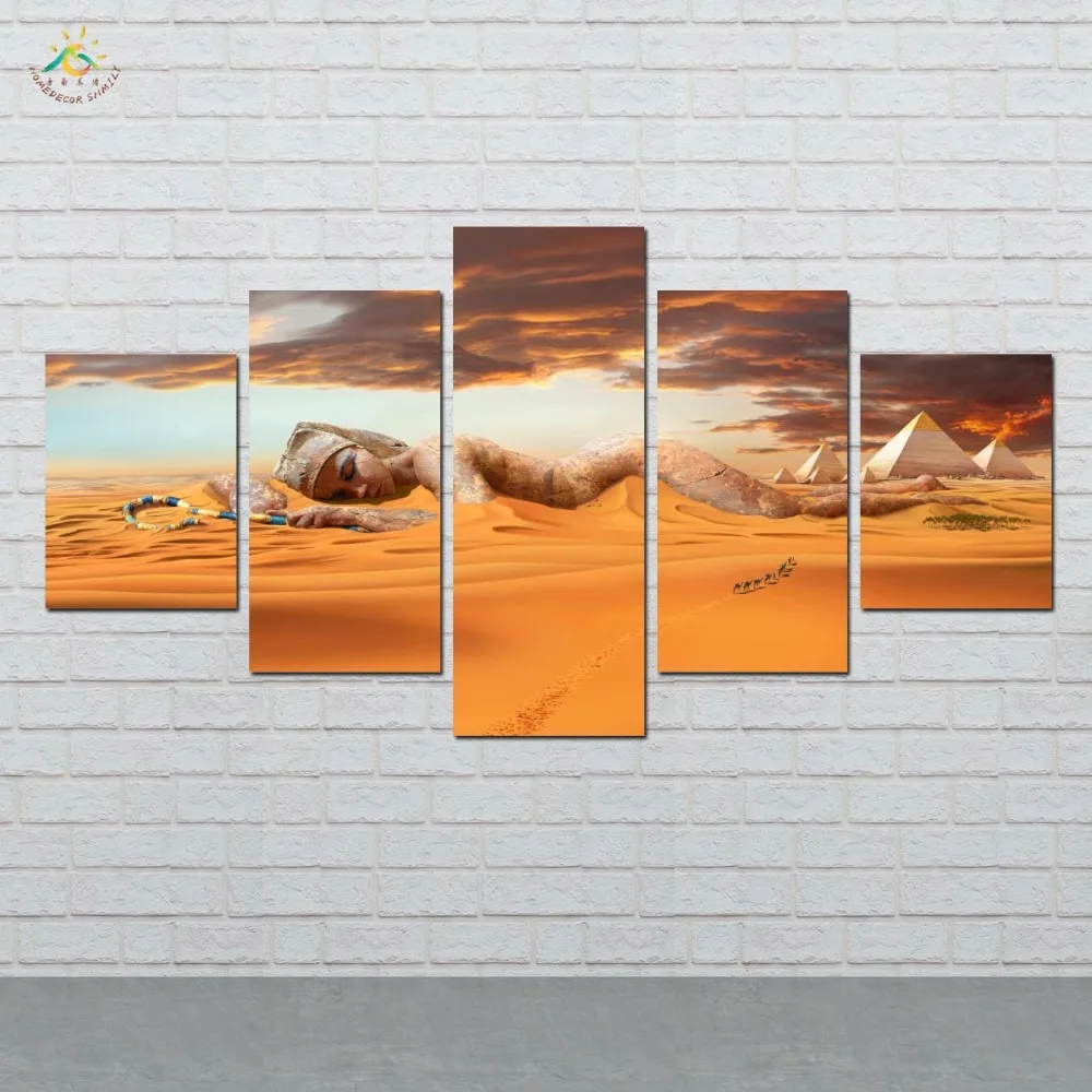 

Queen of Egypt Wall Art HD Prints Canvas Art Painting Modular Picture And Vintag Poster Canvas Painting Home Decor 5 PIECES