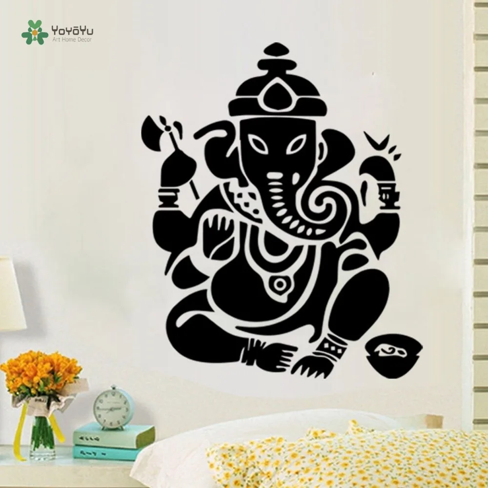 YOYOYU Wall Decal Art Elephant Gods OM Yoga Buddha Mandala Ganesha Vinyl Wall Sticker Livingroom Bedroom Decoration Poster YO080