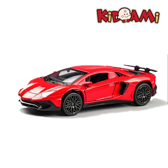 KIDAMI 1:32 Aventador 750-4 литая под давлением модель автомобиля с оттягивающейся спинкой игрушечные машинки подарки игрушки для детей моделирование oyuncak siku - Цвет: Red
