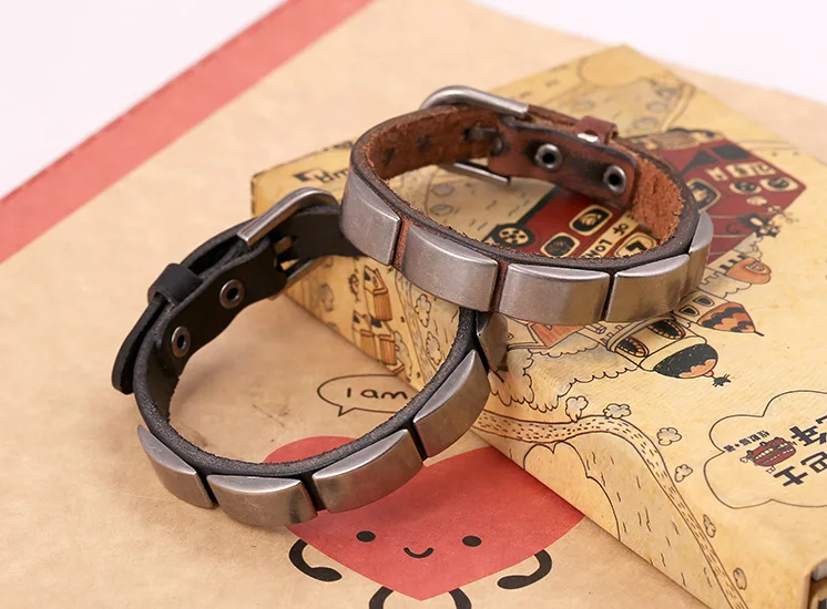 Браслет в стиле бохо мужской цыганский хип хоп хиппи панк коричневый черный из