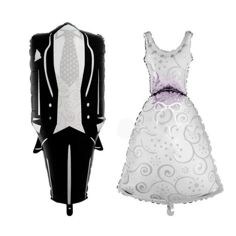 2 шт./компл. Новый Жених Свадебное платье Фольга шар брак украшения для