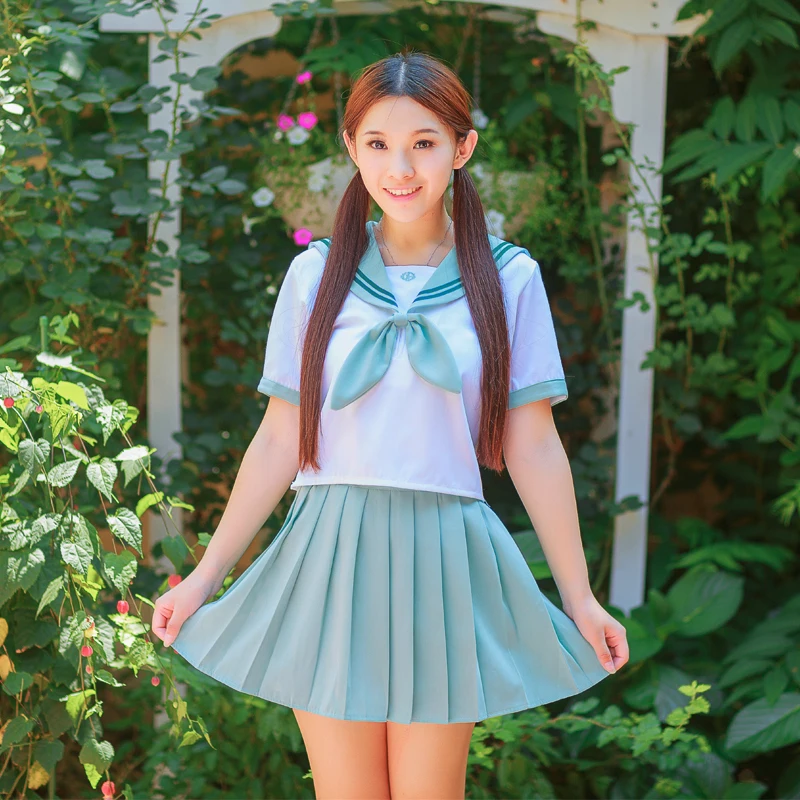 

Junior High School Uniforms for Girls comfortable Uniform Top+Skirt Suit Students Clothing S,M,L,XL