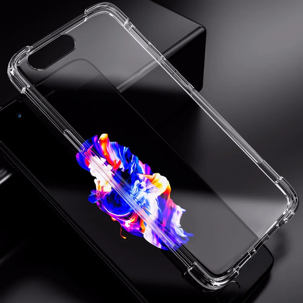 Roybens Anti-Knock Oneplus 3 Cases Original Transparent Clear Cover For 5 Silicone TPU Case One Plus 3T Soft Capa |