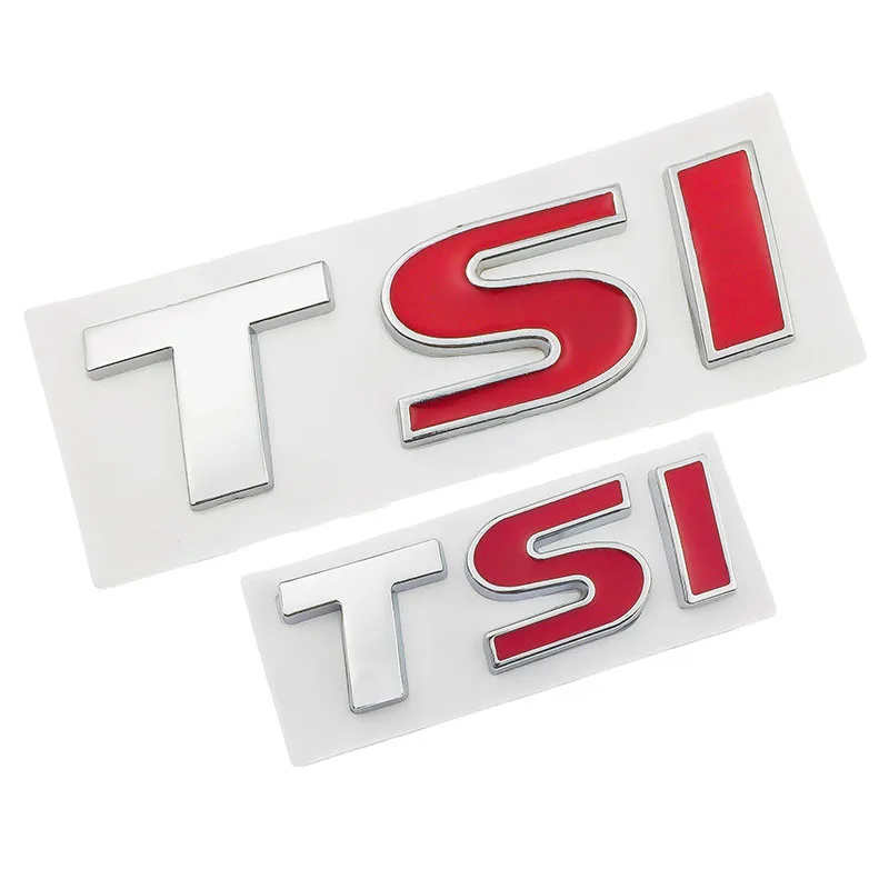 Металлическая 3d эмблема TSI красного цвета с логотипом Стайлинг автомобиля